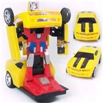 Ficha técnica e caractérísticas do produto Carrinho Super Robots Camaro Amarelo que Vira Robô, Carro Vira Robô Emite Luz Som Transformers, Brin