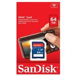 Ficha técnica e caractérísticas do produto Cartão 64GB SDXC - Sandisk - Velocidade Até 4MB/s - Classe 4 - SDSDB-064G-B35