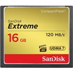 Ficha técnica e caractérísticas do produto Cartão Compact Flash 16gb Sandisk Extreme de 120mb/S 800x