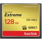 Ficha técnica e caractérísticas do produto Cartão Compact Flash Sandisk Extreme 128GB - 120MB/s