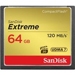 Ficha técnica e caractérísticas do produto Cartão Compact Flash Sandisk Extreme 64GB - 120MB/s
