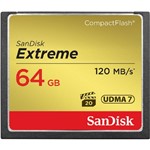 Ficha técnica e caractérísticas do produto Cartão Compact Flash Sandisk Extreme 64GB 120MB/S