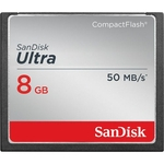 Ficha técnica e caractérísticas do produto Cartão Compact Flash Sandisk Ultra 8GB - 50MB/s