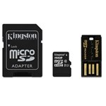 Ficha técnica e caractérísticas do produto Cartao de Memoria 16GB Classe 10 Kingston Multikit Micro Sdhc+adaptador Sd+adaptadorusb - MBLY10G2/16GB