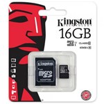 Ficha técnica e caractérísticas do produto Cartão de Memória 16GB Classe 10 Micro SD Kingston SDC10G2/16GB