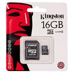 Ficha técnica e caractérísticas do produto Cartão de Memória 16gb Classe 10 Kingston