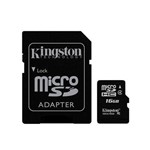 Ficha técnica e caractérísticas do produto Cartão de Memória 16gb Micro Sd C/ Adapt. Kingston