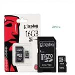 Ficha técnica e caractérísticas do produto Cartão de Memória 16Gb Micro Sd Kingston