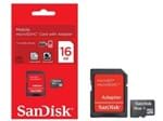 Ficha técnica e caractérísticas do produto Cartão de Memória 16Gb Micro Sd Sandisk Classe 4 com Adaptador