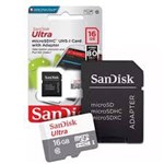 Ficha técnica e caractérísticas do produto Cartao de Memória 16gb Micro Sd Sandisk Ultra Classe 10