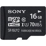 Ficha técnica e caractérísticas do produto Cartão de Memória 16gb Micro Sdhc com Adaptador Srac-a1 Classe 10 Sony
