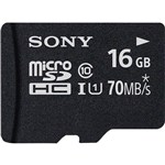Ficha técnica e caractérísticas do produto Cartão de Memória 16GB Micro SDHC SR-16UY2 com Adaptador CLASSE 10 SONY