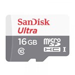 Ficha técnica e caractérísticas do produto Cartão de Memória 16GB Micro SDHC Ultra UHS-I Sandisk C/ Adaptador Classe 10