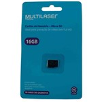 Ficha técnica e caractérísticas do produto Cartão de Memória 16gb MicroSD Multilaser Classe 10