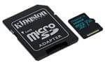 Ficha técnica e caractérísticas do produto Cartão de Memória 128GB Classe 10 Kingston SDCG2/128GB Micro SDXC 90R/45W UHS-I U3 V30 Canvas Go