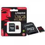 Ficha técnica e caractérísticas do produto Cartão de Memória 128GB Classe 10 Kingston SDCR/128GB Micro SDXC 100R/80W UHS-I U3 V30 Canvas React