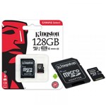 Ficha técnica e caractérísticas do produto Cartão de Memória 128GB Classe 10 Kingston SDCS/128GB Micro SDXC 80R/10W UHS-I U1 Canvas Select