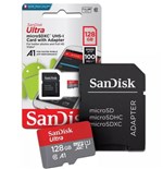 Ficha técnica e caractérísticas do produto Cartao de Memoria 128GB Micro SD com Adaptador(Classe 10) - Sandisk