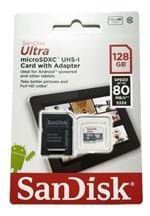 Ficha técnica e caractérísticas do produto Cartão de Memória 128Gb Micro Sd Sandisk Ultra Classe 10 S