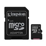 Ficha técnica e caractérísticas do produto Cartao de Memoria 128gb Microsd Kingston Classe 10 com Adaptador - Sdcs/128gb