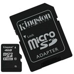 Ficha técnica e caractérísticas do produto Cartão de Memória 4gb Micro Sd C/ Adapt Sd - Kingston