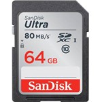 Ficha técnica e caractérísticas do produto Cartão de Memoria 64 Gb 80mbs Sdxc Uhs -i Ultra Sandisk