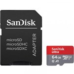 Ficha técnica e caractérísticas do produto Cartão de Memória 64GB 98MBS Sandisk Micro Sd Ultra C/adapt -sdsquar-064g-gn6ma