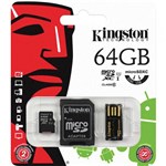 Ficha técnica e caractérísticas do produto Cartão de Memória 64GB Kingston + Adaptador SD + Adaptador MBLY10G2/64GB