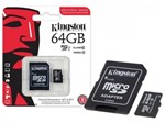Ficha técnica e caractérísticas do produto Cartão de Memoria 64gb Kingston Micro Sd Classe 10 80 Mb/s