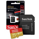 Ficha técnica e caractérísticas do produto Cartão de Memoria 64gb Micro Sd com Adapt Cl10 100mb/s Sdsqxaf-064g Sandisk Extreme