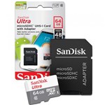 Ficha técnica e caractérísticas do produto Cartão de Memoria 64gb Micro Sd com Adapt Cl10 48mb/s Sdsqunb-064g Sandisk Ultra