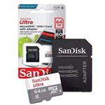 Ficha técnica e caractérísticas do produto Cartão de Memória 64GB Micro Sd Sandisk Classe 10 C/ Adapt