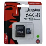 Ficha técnica e caractérísticas do produto Cartão de Memória 64gb ORIGINAL Kingston Classe 10