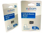 Ficha técnica e caractérísticas do produto Cartão de Memória 8 GB Micro-SD TF Classe 6 EXBOM