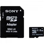 Ficha técnica e caractérísticas do produto Cartao de Memoria 8Gb Micro Sdhc com Adaptador Classe 4 Sr-8C4 Sony