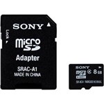 Ficha técnica e caractérísticas do produto Cartão de Memória 8gb Micro Sdhc com Adaptador Srac-a1 Classe 4 Sony