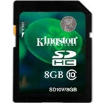 Ficha técnica e caractérísticas do produto Cartão de Memória 8Gb Sdhc Classe 10 22130-3 Kingston