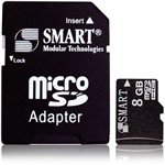 Ficha técnica e caractérísticas do produto Cartão de Memória C/ Adaptador - 8GB - Smart