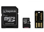 Ficha técnica e caractérísticas do produto Cartao de Memoria Classe 10 Kingston Mbly10g2/64gb Multikit 64gb Micro Sdhc+adaptador Sd+adaptadorus