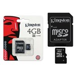 Ficha técnica e caractérísticas do produto Cartao de Memoria Classe 10 Kingston Sdc10/4Gb Micro Sdhc 4Gb com Adaptador Sd