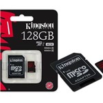 Ficha técnica e caractérísticas do produto Cartao de Memoria Classe 10 Kingston Sdca3/128gb Micro Sdxc 128gb Uhs-I U3 com Adaptador Sd