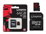 Ficha técnica e caractérísticas do produto Cartao de Memoria Classe 10 Kingston Sdca3/64Gb Micro Sdxc 64Gb Uhs-I U3 com Adaptador Sd