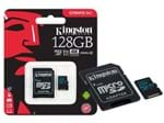 Ficha técnica e caractérísticas do produto Cartao de Memoria Classe 10 Kingston SDCG2/128GB Micro SDXC 128GB 90R/45W UHS-I U3 V30 Canvas GO
