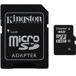 Ficha técnica e caractérísticas do produto Cartão de Memória Classe 10 Micro Sd Sdhc 4Gb Kingston
