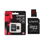 Ficha técnica e caractérísticas do produto Cartao de Memoria Classe 10 Sdca364gb Micro Sdxc 64gb Uhs-I U3 com Adaptador Sd - Kingston