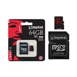 Ficha técnica e caractérísticas do produto Cartao de Memoria Classe 10 Sdca364gb Micro Sdxc 64gb Uhs-i U3 com Adaptador Sd - Kingston