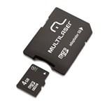 Ficha técnica e caractérísticas do produto Cartão de Memoria Classe 4 Micro Sd 4gb com Adaptador - Multilaser