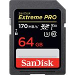 Ficha técnica e caractérísticas do produto Cartão de Memoria Extreme Pro Sdxc 64gb 170mb/s - Sandisk