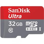 Ficha técnica e caractérísticas do produto Cartão de Memória 32GB 80MB/S Ultra MicroSDHC UHS-I Card SanDisk