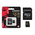 Ficha técnica e caractérísticas do produto Cartao de Memoria 32GB Classe 10 Kingston Micro SDHC 32GB com Adaptador SD UHS-I - SDCA10/32GB